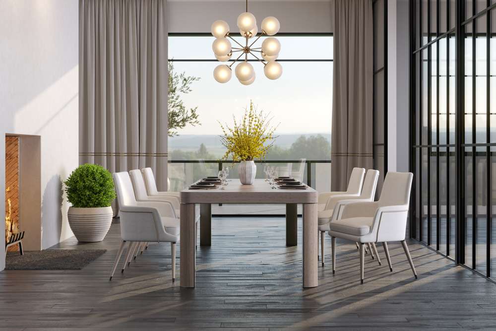 Jonathan Charles Fine Furniture - Water Upwelling Stone Leg Dining Table - 001-2-E60-TRV veiw 5