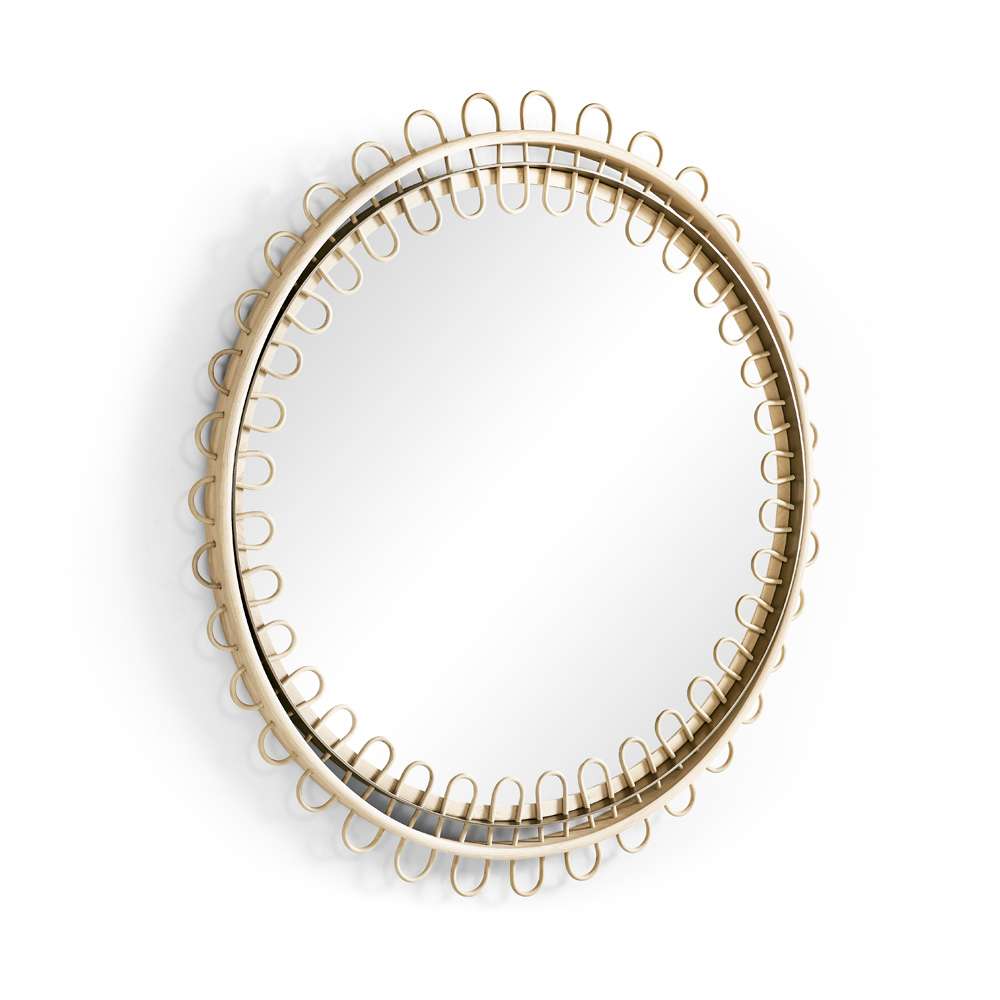 Jonathan Charles Fine Furniture - Water Vorticity Oval Rattan Mirror - 001-1-500-NRT veiw 1