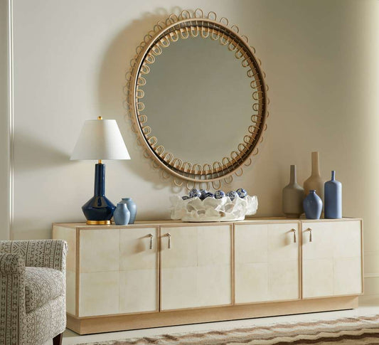 Jonathan Charles Fine Furniture - Water Vorticity Oval Rattan Mirror - 001-1-500-NRT veiw 2