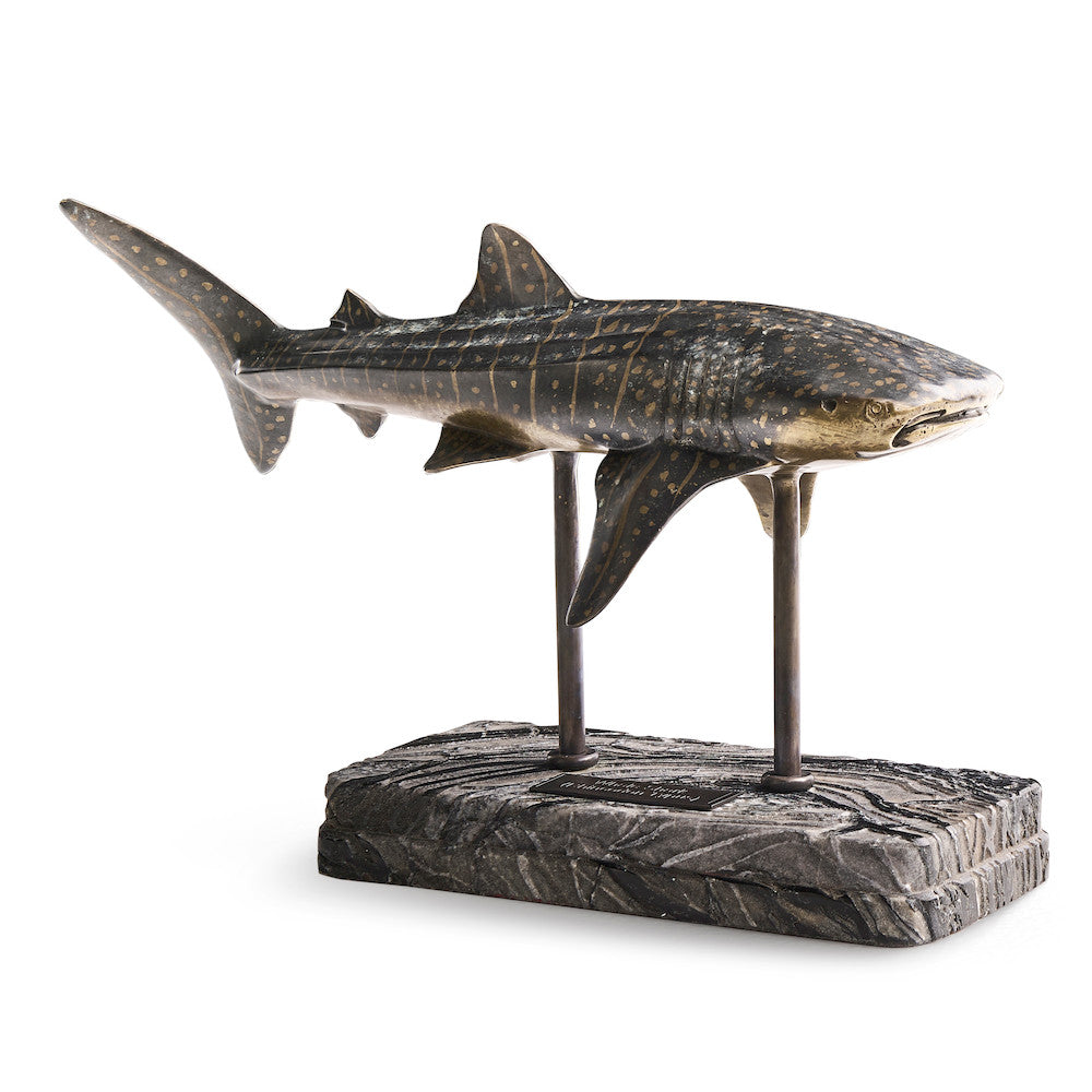 Jonathan Charles Fine Furniture - Whale Shark Bronze Statue with Marble Base - 496218-DRB view 1