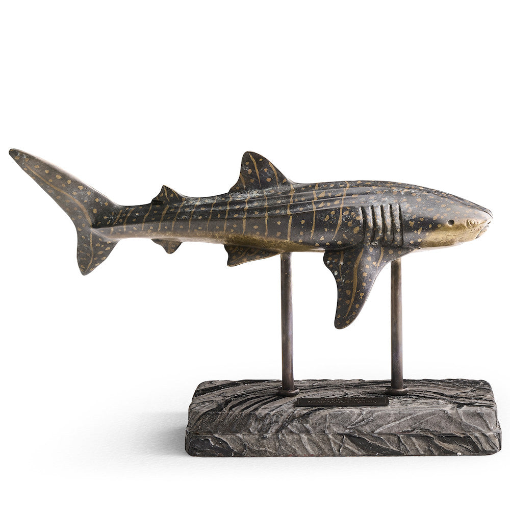 Jonathan Charles Fine Furniture - Whale Shark Bronze Statue with Marble Base - 496218-DRB view 2