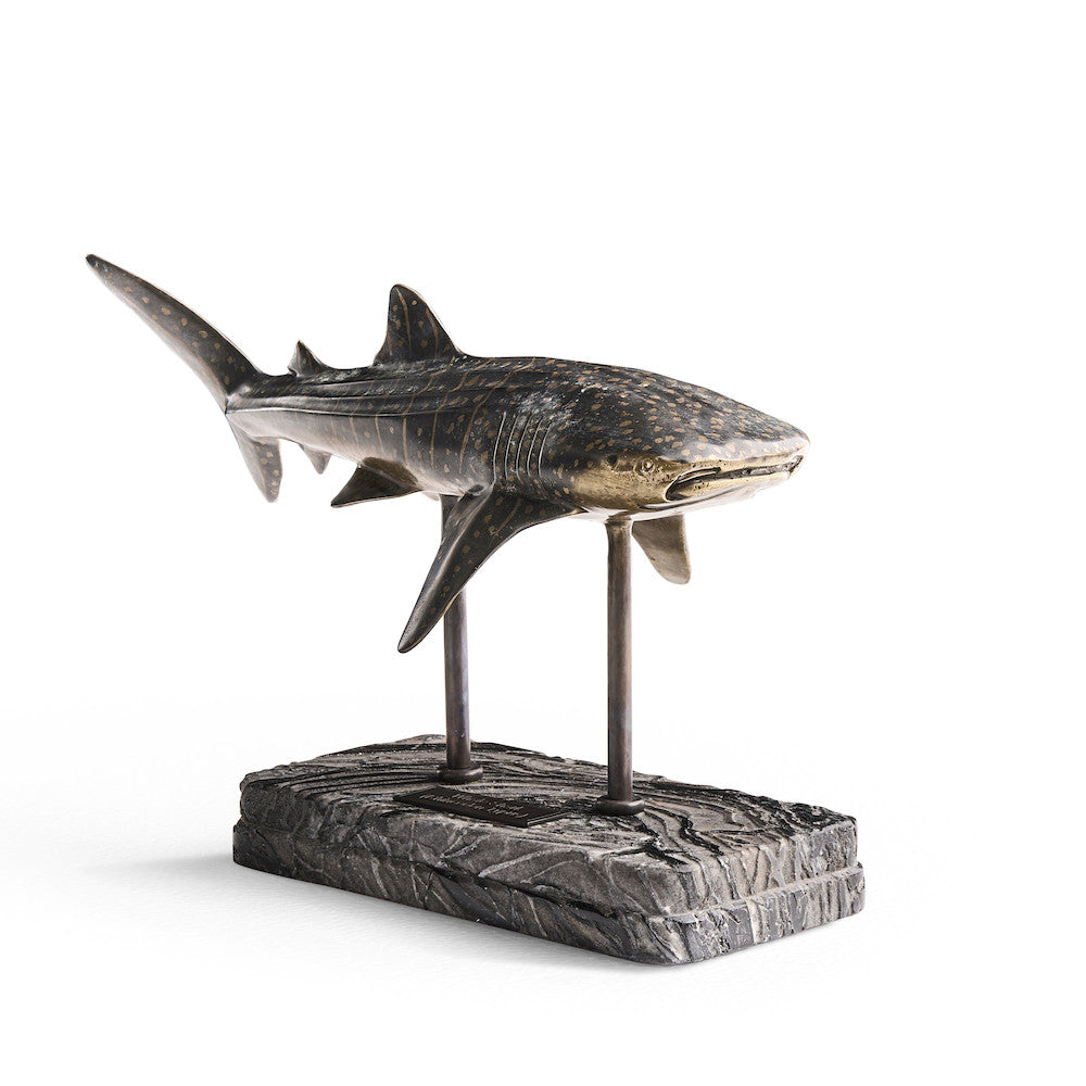 Jonathan Charles Fine Furniture - Whale Shark Bronze Statue with Marble Base - 496218-DRB view 3