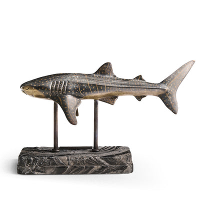 Jonathan Charles Fine Furniture - Whale Shark Bronze Statue with Marble Base - 496218-DRB view 4