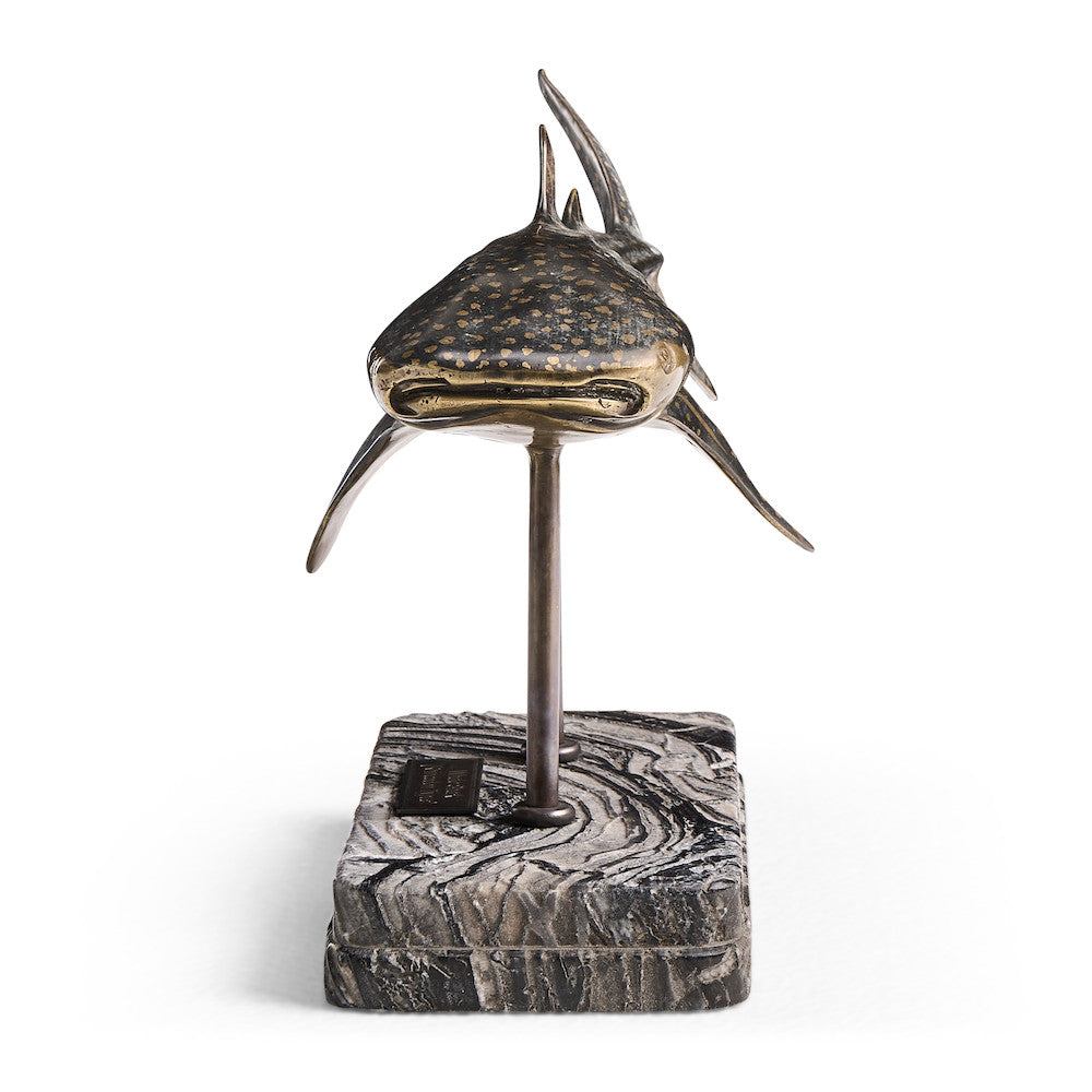 Jonathan Charles Fine Furniture - Whale Shark Bronze Statue with Marble Base - 496218-DRB view 5