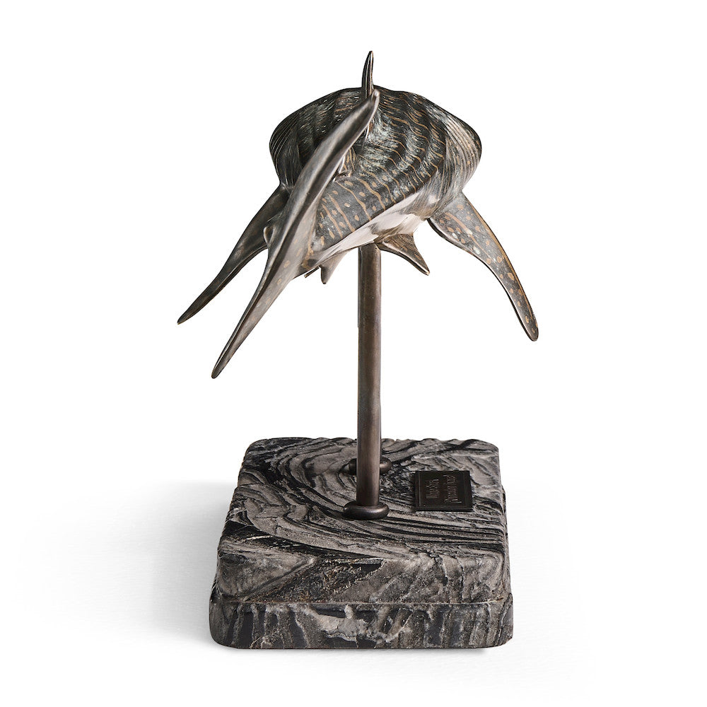 Jonathan Charles Fine Furniture - Whale Shark Bronze Statue with Marble Base - 496218-DRB view 6
