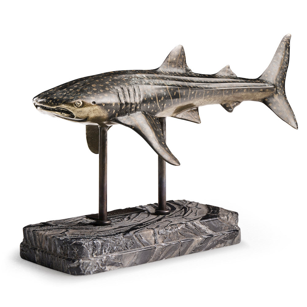 Jonathan Charles Fine Furniture - Whale Shark Bronze Statue with Marble Base - 496218-DRB view 7