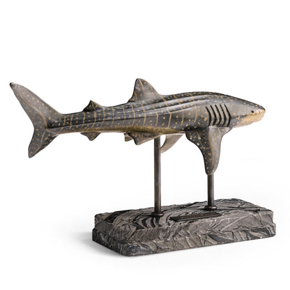 Jonathan Charles Fine Furniture - Whale Shark Bronze Statue with Marble Base - 496218-DRB view 8