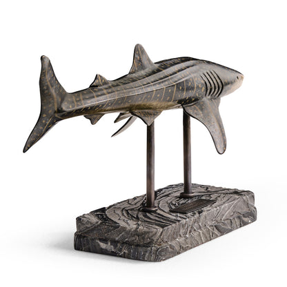 Jonathan Charles Fine Furniture - Whale Shark Bronze Statue with Marble Base - 496218-DRB view 9