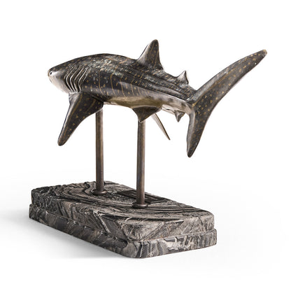 Jonathan Charles Fine Furniture - Whale Shark Bronze Statue with Marble Base - 496218-DRB view 10