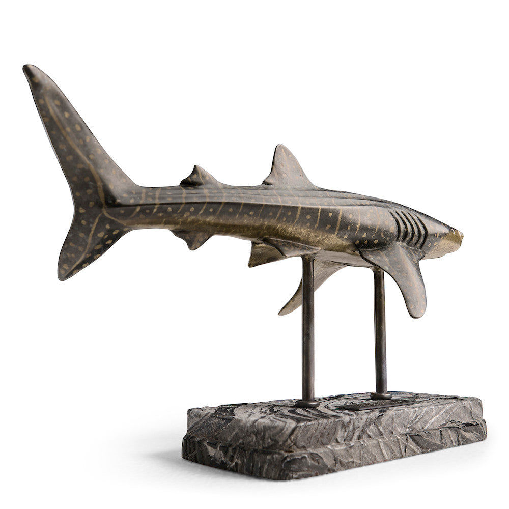 Jonathan Charles Fine Furniture - Whale Shark Bronze Statue with Marble Base - 496218-DRB view 12