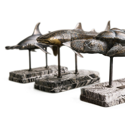 Jonathan Charles Fine Furniture - Whale Shark Bronze Statue with Marble Base - 496218-DRB view 18