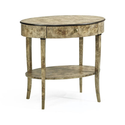 Jonathan Charles Fine Furniture - Hamilton - Oval Golden Amber Burr Bedside Table - 495998-BGA veiw 1
