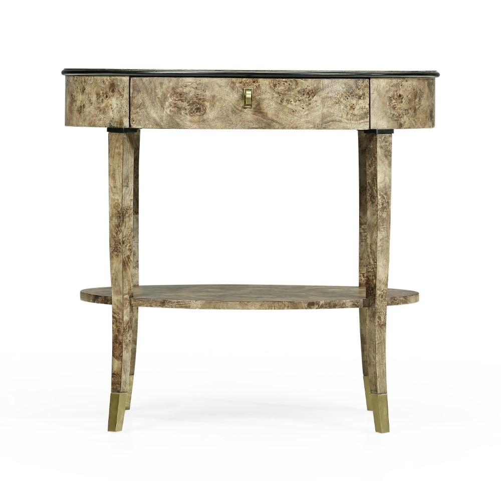 Jonathan Charles Fine Furniture - Hamilton - Oval Golden Amber Burr Bedside Table - 495998-BGA veiw 2