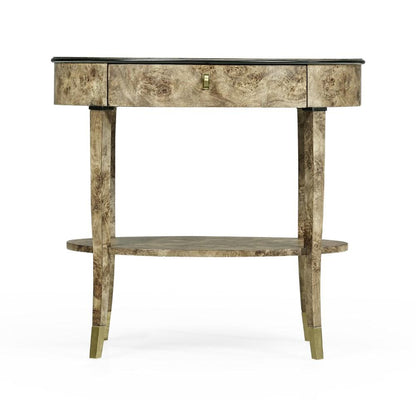 Jonathan Charles Fine Furniture - Hamilton - Oval Golden Amber Burr Bedside Table - 495998-BGA veiw 2