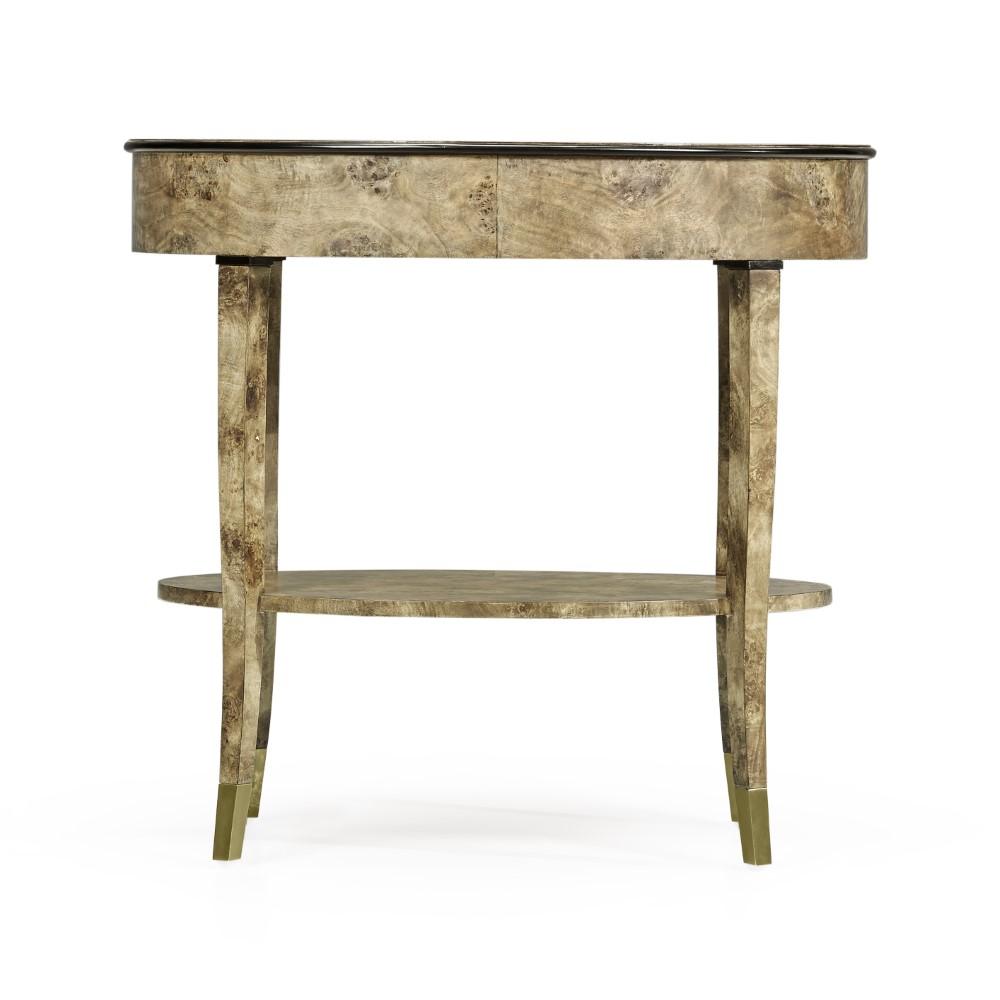 Jonathan Charles Fine Furniture - Hamilton - Oval Golden Amber Burr Bedside Table - 495998-BGA veiw 3