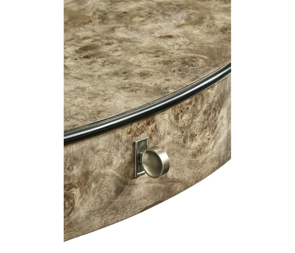 Jonathan Charles Fine Furniture - Hamilton - Oval Golden Amber Burr Bedside Table - 495998-BGA veiw 4