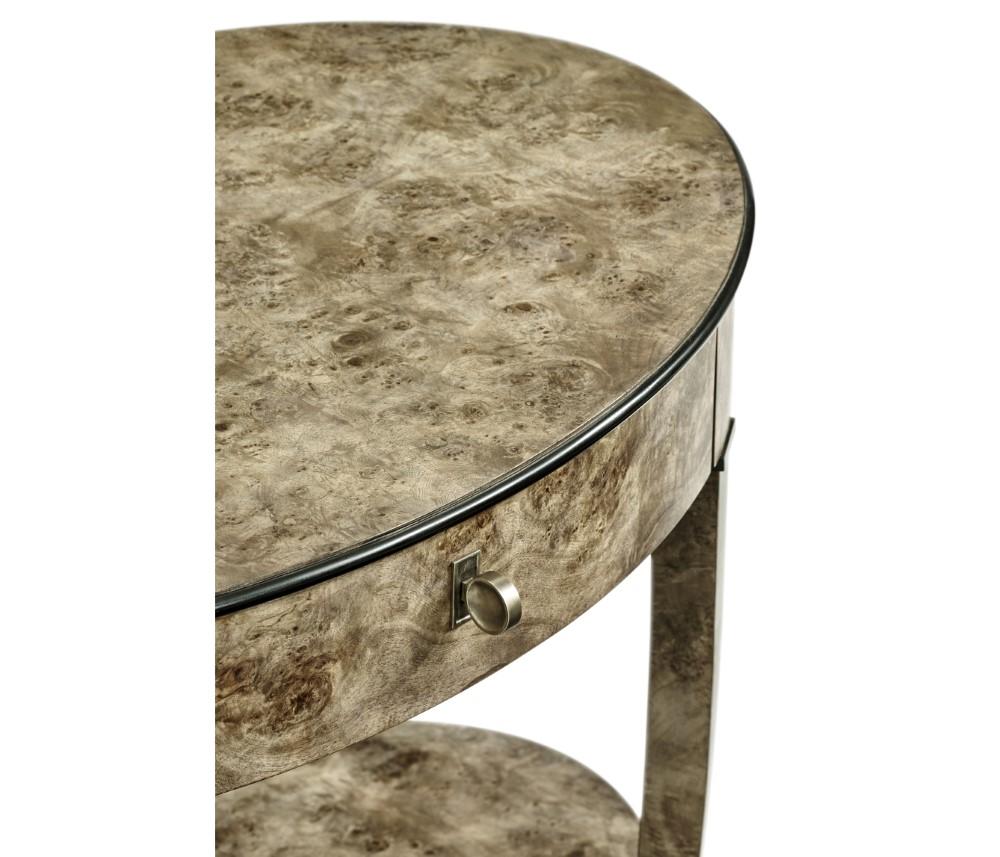 Jonathan Charles Fine Furniture - Hamilton - Oval Golden Amber Burr Bedside Table - 495998-BGA veiw 5
