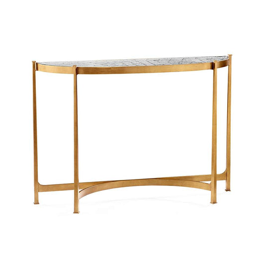Jonathan Charles Fine Furniture - Luxe - Large Eglomise and Gilded Iron Demilune Console - 494149-G veiw 1