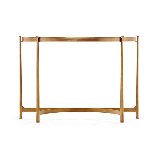 Jonathan Charles Fine Furniture - Luxe - Large Eglomise and Gilded Iron Demilune Console - 494149-G veiw 2