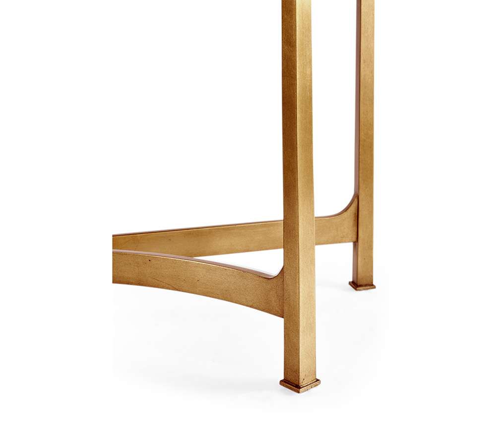Jonathan Charles Fine Furniture - Luxe - Large Eglomise and Gilded Iron Demilune Console - 494149-G veiw 5