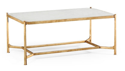 Jonathan Charles Fine Furniture - Luxe Eglomise and Gilded Iron Rectangular Coffee Table - 494144-G-GES veiw 1