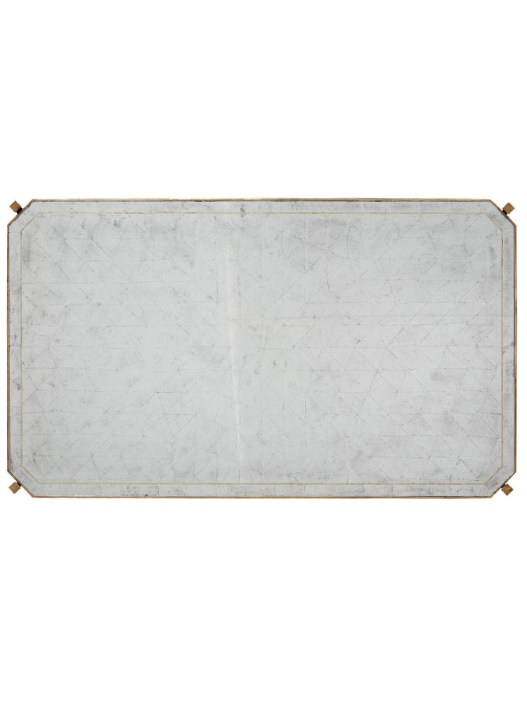 Jonathan Charles Fine Furniture - Luxe Eglomise and Gilded Iron Rectangular Coffee Table - 494144-G-GES veiw 4