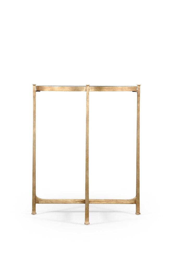 Jonathan Charles Fine Furniture - Luxe Small Eglomise and Gilded Iron Demilune Console Table - 494180-G veiw 2