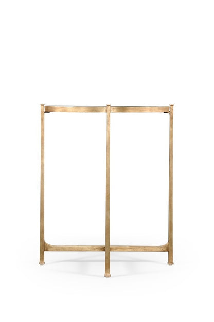 Jonathan Charles Fine Furniture - Luxe Small Eglomise and Gilded Iron Demilune Console Table - 494180-G veiw 2