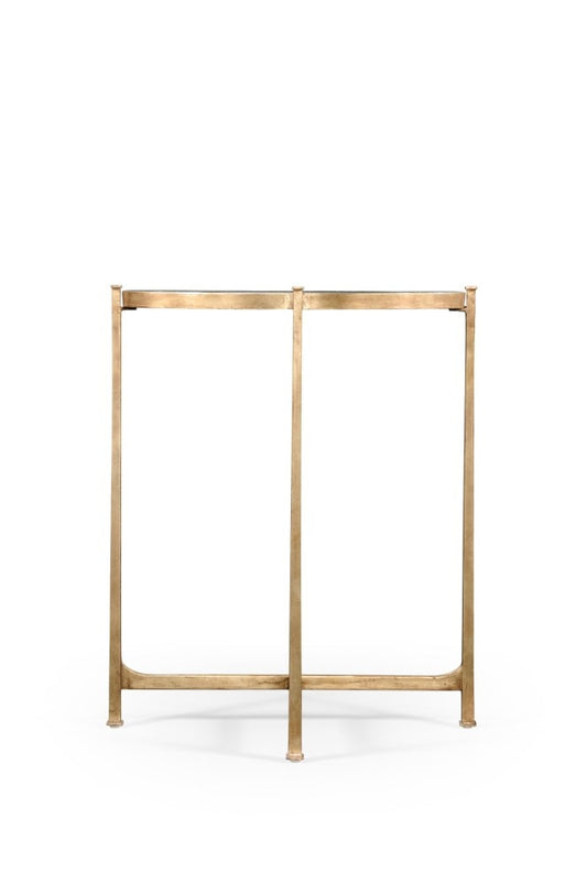 Jonathan Charles Fine Furniture - Luxe Small Eglomise and Gilded Iron Demilune Console Table - 494180-G veiw 2