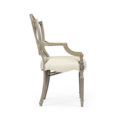 Jonathan Charles Fine Furniture - Buckingham - Sheraton Buckingham Grey and Gilded Dining Armchair with Shield Back - 495819-AC-PBG-F200 veiw 3