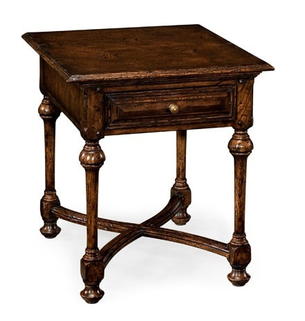 Jonathan Charles Fine Furniture - Sherwood Oak Elizabethan Dark Oak Square Side Table - 493371-TDO veiw 1