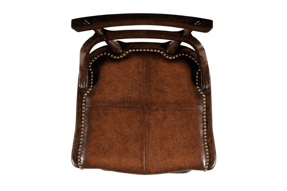Jonathan Charles Fine Furniture - Sherwood Oak Oak Barstool with Studded Leather Side Seat - 494315-SC-TDO veiw 4