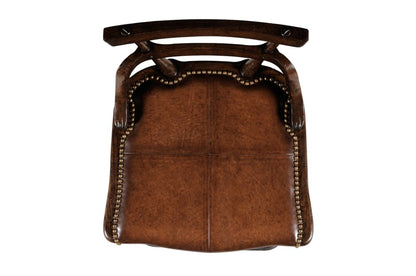 Jonathan Charles Fine Furniture - Sherwood Oak Oak Barstool with Studded Leather Side Seat - 494315-SC-TDO veiw 4