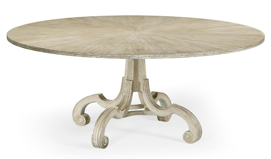Jonathan Charles Fine Furniture - William Yeoward Country House Chic 70 Lacock Venetian White Oak Dining Table with Silver Guilding - 530054-70D-VWO veiw 1