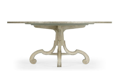 Jonathan Charles Fine Furniture - William Yeoward Country House Chic 70 Lacock Venetian White Oak Dining Table with Silver Guilding - 530054-70D-VWO veiw 2
