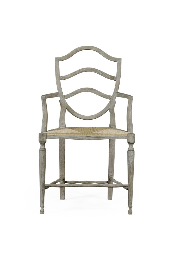 Jonathan Charles Fine Furniture - William Yeoward Country House Chic Bodiam Grey Oak Armchair - 530000-AC-GYO veiw 2