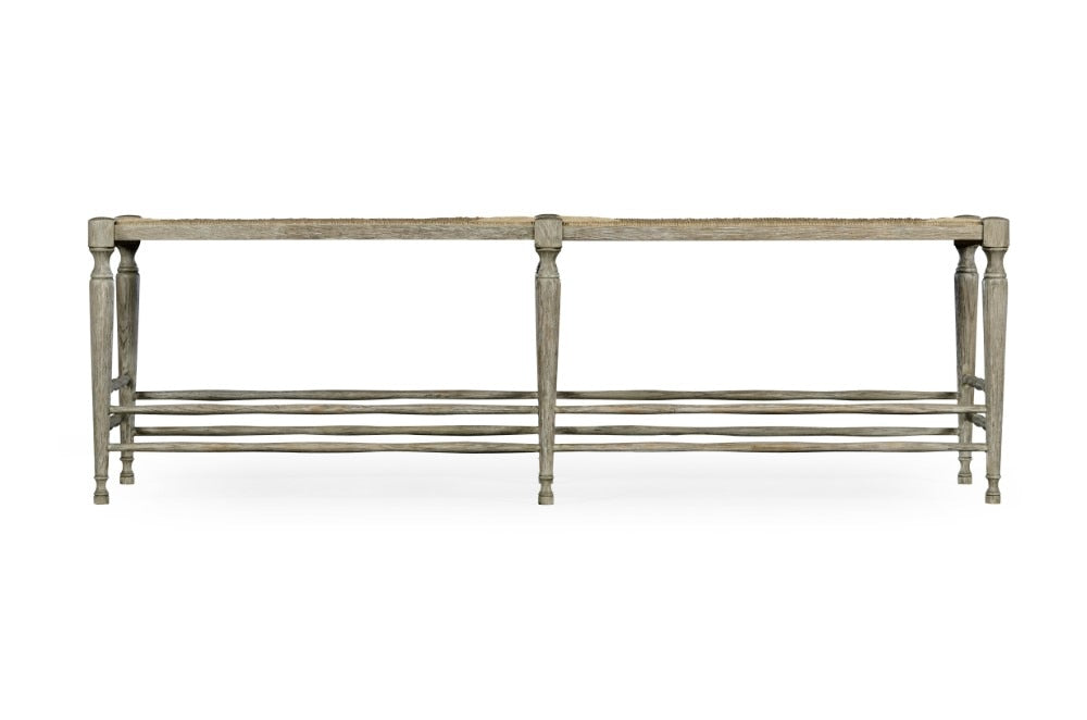 Jonathan Charles Fine Furniture - William Yeoward Country House Chic Bodiam Grey Oak Bench - 530001-GYO veiw 2