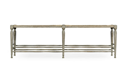 Jonathan Charles Fine Furniture - William Yeoward Country House Chic Bodiam Grey Oak Bench - 530001-GYO veiw 2