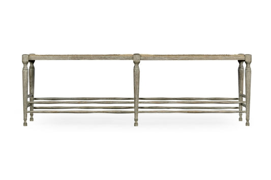 Jonathan Charles Fine Furniture - William Yeoward Country House Chic Bodiam Grey Oak Bench - 530001-GYO veiw 2