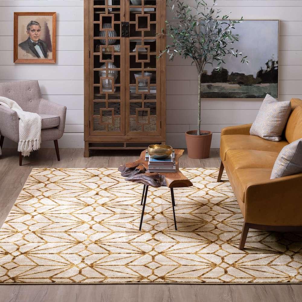 Karastan - Artisan by Scott Living Celeste Brushed Gold 8 x 11 Area Rug - 91680-10037-096132-SG veiw 4