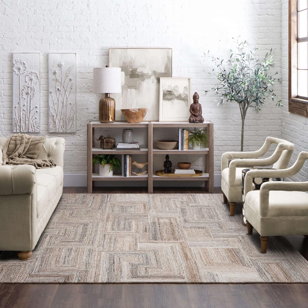 Karastan - Cloverdale Beige Steel 5' 3" x 7' 10" Area Rug - R1416 1041 063094 IR view 8