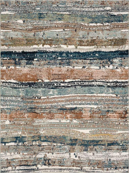Karastan - Epiphany Colorful Waves Robins Egg Blue 5 3in x 7 10in Area Rug - 92204-60129-063094-IP veiw 1