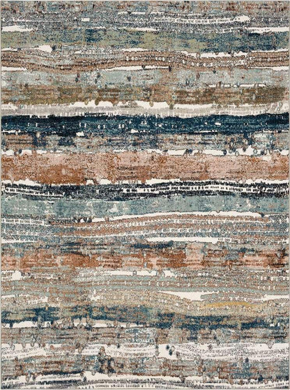 Karastan - Epiphany Colorful Waves Robins Egg Blue 9 6in x 12 11in Area Rug - 92204-60129-114155-IP veiw 1