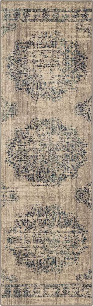 Karastan - Expressions by Scott Living Dharma Medallion Indigo 2 4in x 7 10in Area Rug - 91672-50102-028094-SG veiw 1