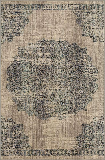 Karastan - Expressions by Scott Living Dharma Medallion Indigo 9 6in x 12 11in Area Rug - 91672-50102-114155-SG veiw 1