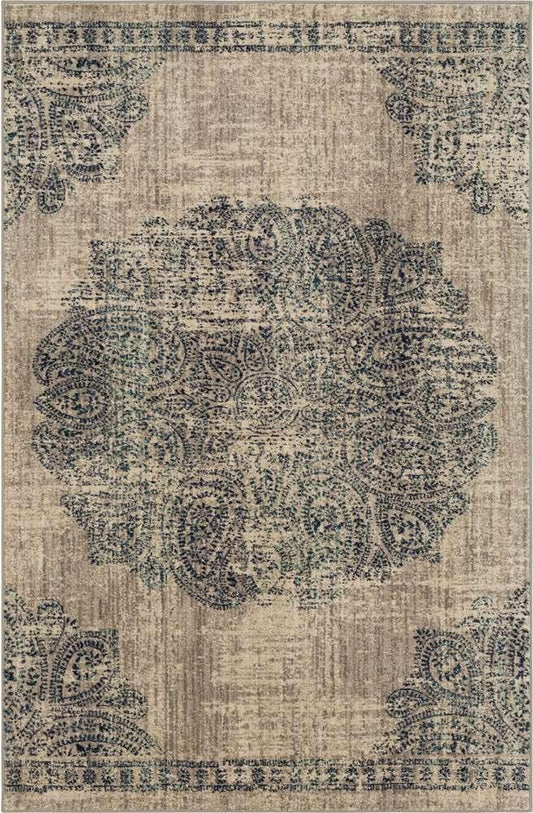 Karastan - Expressions by Scott Living Dharma Medallion Indigo 9 6in x 12 11in Area Rug - 91672-50102-114155-SG veiw 1