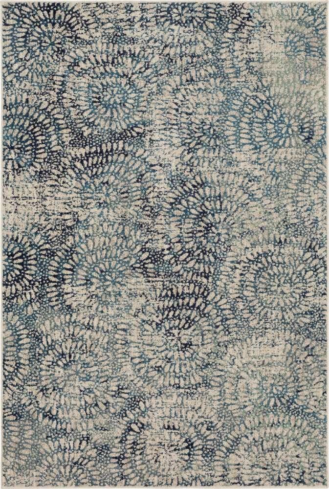 Karastan - Expressions by Scott Living Imprinted Blooms Aqua 2 x 3 Area Rug - 91671-60110-024036-SG veiw 1