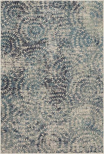 Karastan - Expressions by Scott Living Imprinted Blooms Aqua 2 x 3 Area Rug - 91671-60110-024036-SG veiw 1