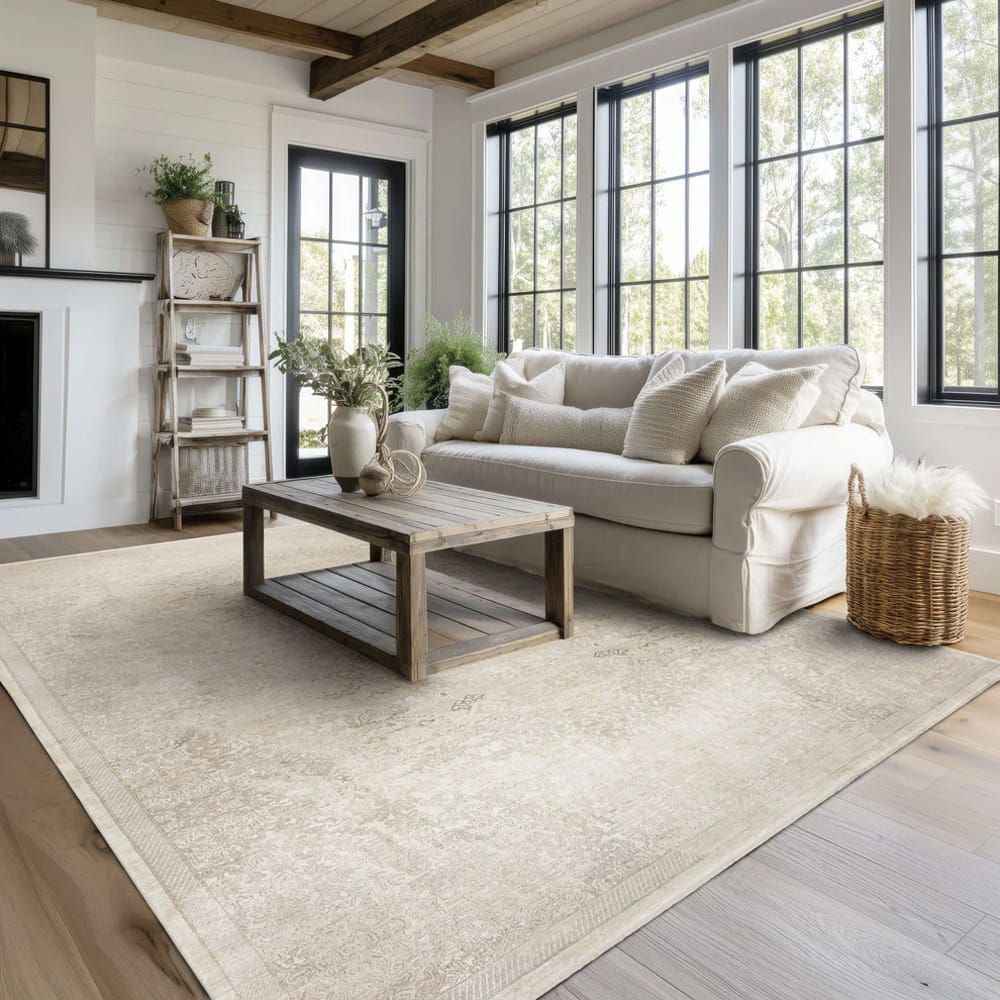 Karastan - Grinstead Flaxen Beige 5' 3" x 7' 10" Area Rug - R1405 1046 063094 IR view 9