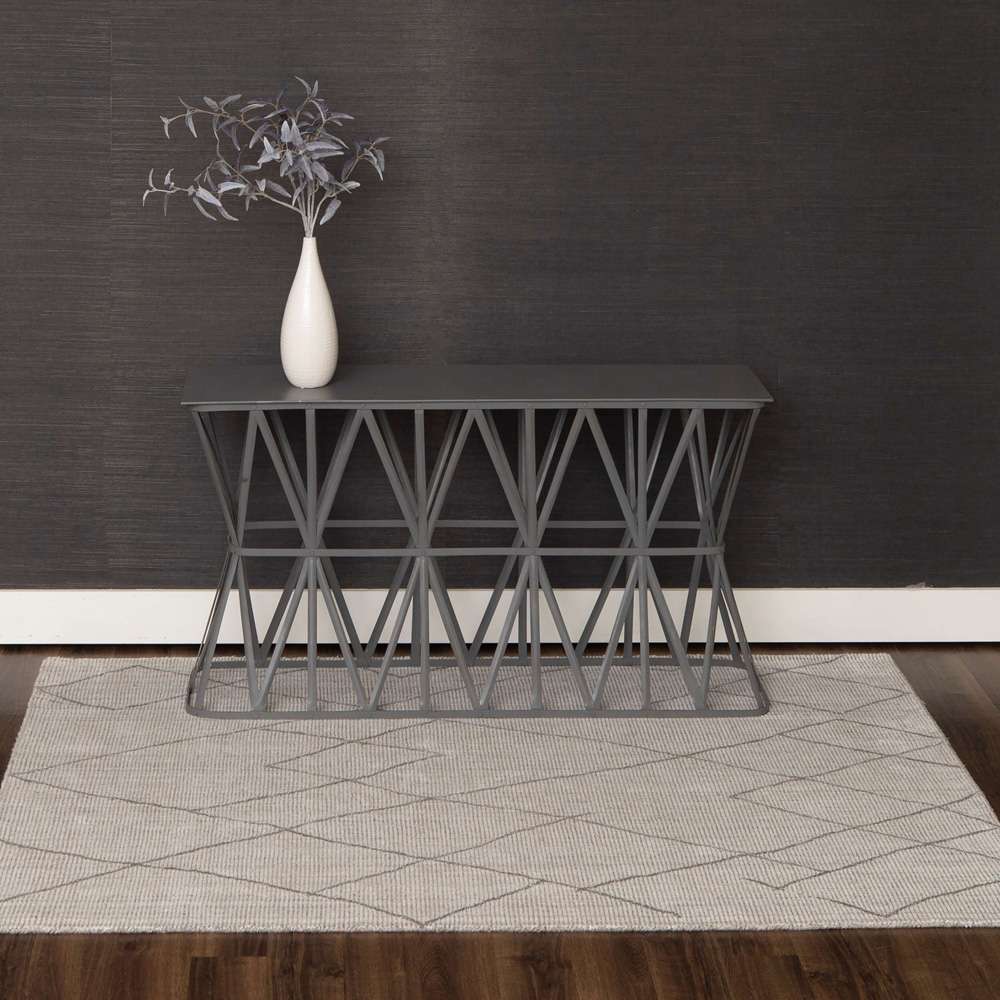 Karastan - Tangier Tribal Diamond Silver 5 x 8 Area Rug - RG187-620-060096-IP veiw 4